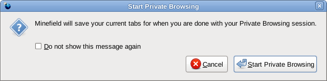 Start Private Browsing